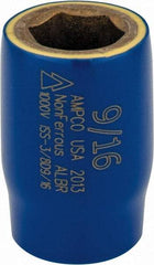 Ampco - 9/16", 3/8" Drive, Standard Hand Socket - 6 Points, 1-1/2" OAL, Aluminum Bronze - Makers Industrial Supply