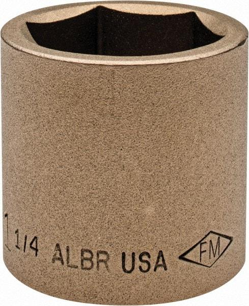 Ampco - 1-1/4", 1/2" Drive, Standard Hand Socket - 6 Points, 1-5/8" OAL, Aluminum Bronze - Makers Industrial Supply