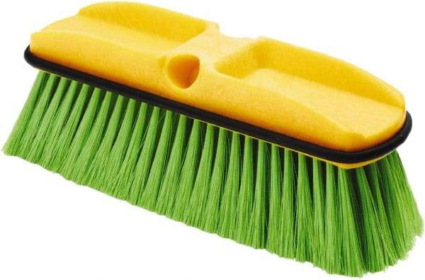 Rubbermaid - 2-1/2" Bristle Length, Nylon Wash Brush - 10" Long Head, Green, Plastic Block - Makers Industrial Supply