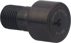 Accurate Bushing - 1/2" Roller Diam x 3/8" Width, 1/4" Stud Diam x 5/8" Length, Sealed Heavy Stud Cam Follower - Carbon Steel, 1/4" Thread Length, 1/4-28 Thread, 1" OAL, 970 Lb Dynamic Cap - Makers Industrial Supply