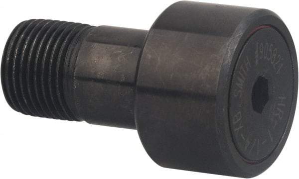 Accurate Bushing - 3-1/2" Roller Diam x 2" Width, 1-3/4" Stud Diam x 2-3/4" Length, Sealed Heavy Stud Cam Follower with Hex - Carbon Steel, 1-3/8" Thread Length, 1-3/4-12 Thread, 4-3/4" OAL, 29,660 Lb Dynamic Cap - Makers Industrial Supply