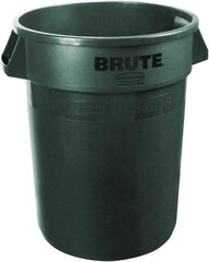 Rubbermaid - 20 Gal Green Round Trash Can - Polyethylene, 22.88" High - Makers Industrial Supply