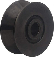 Accurate Bushing - 20mm Bore, 90mm Roller Diam x 38mm Width, Carbon Steel V-Grooved Yoke Roller - 48,400 N Dynamic Load Capacity, 40mm Overall Width - Makers Industrial Supply