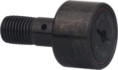 Accurate Bushing - 9/16" Roller Diam x 3/8" Width, 0.19" Stud Diam x 5/8" Length, Stud Cam Follower - Carbon Steel, 1/4" Thread Length, 10-32 Thread, 1" OAL, 970 Lb Dynamic Cap - Makers Industrial Supply