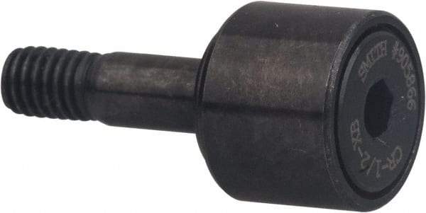 Accurate Bushing - 4" Roller Diam x 2-1/4" Width, 1-1/2" Stud Diam x 3-1/2" Length, Stud Cam Follower with Hex - Carbon Steel, 1-1/2" Thread Length, 1-1/2-12 Thread, 5-3/4" OAL, 35,980 Lb Dynamic Cap - Makers Industrial Supply