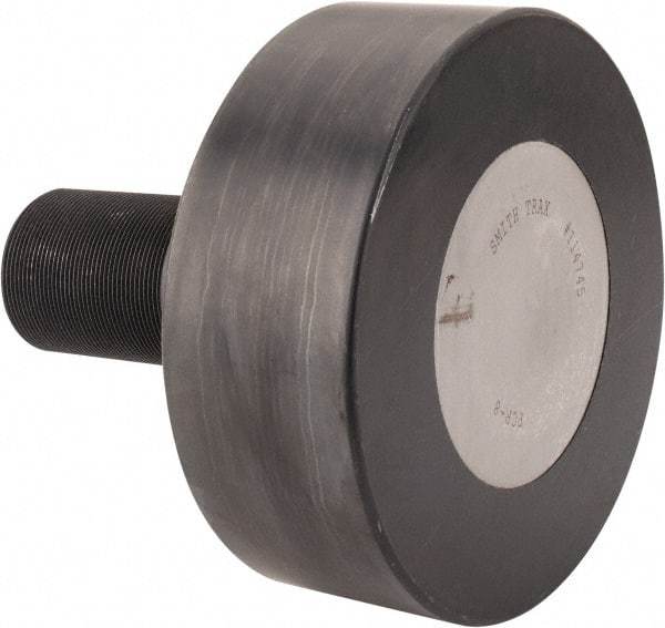 Accurate Bushing - 8" Roller Diam x 3" Width, 2-1/2" Stud Diam x 5-1/2" Length, Plain Stud Load Runner - Carbon Steel, 3-1/4" Thread Length, 2-1/2-12 Thread, 8-1/2" OAL, 35,800 Lb Dynamic Cap, 62,000 Lb Static Cap - Makers Industrial Supply