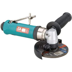 Dynabrade - 4" Wheel Diam, 12,000 RPM, Pneumatic Angle & Disc Grinder - 3/8-24 Spindle, 40 CFM, Rear Exhaust - Makers Industrial Supply