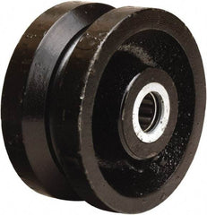 Hamilton - 4 Inch Diameter x 2 Inch Wide, Cast Iron Caster Wheel - 800 Lb. Capacity, 2-3/16 Inch Hub Length, 1/2 Inch Axle Diameter, Straight Roller Bearing - Makers Industrial Supply