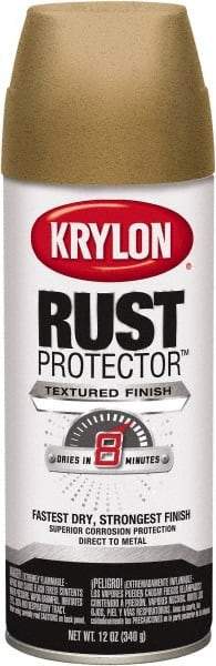 Krylon - Khaki (Color), 12 oz Net Fill, Textured, Rust Proof Enamel Spray Paint - 25 Sq Ft per Can, 12 oz Container - Makers Industrial Supply