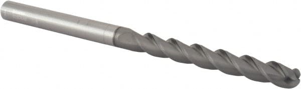 Accupro - 3/8" Diam, 3" LOC, 3 Flute Solid Carbide Ball End Mill - nACRo Finish, Single End, 6" OAL, 3/8" Shank Diam, Spiral Flute - Makers Industrial Supply