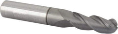 Accupro - 21/64" Diam, 7/8" LOC, 3 Flute Solid Carbide Ball End Mill - nACRo Finish, Single End, 2-1/2" OAL, 3/8" Shank Diam, Spiral Flute - Makers Industrial Supply