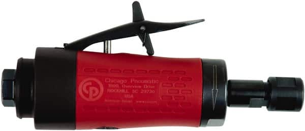 Chicago Pneumatic - 1/4" Collet, Straight Handle, Air Angle Die Grinder - 30,000 RPM, Rear Exhaust, 19 CFM, 0.4 hp, 90 psi, 6.35mm Inlet - Makers Industrial Supply