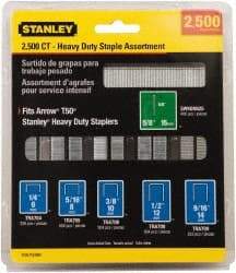 Stanley - 1/4" Wide Steel Heavy Duty Power Crown Staples - 1/4" Leg Length - Makers Industrial Supply