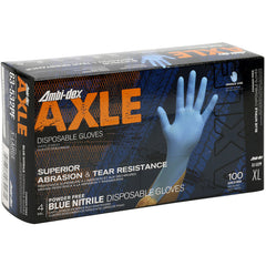 ‎63-532PF/XXL Disposable Gloves - Ambi-Dex Axle Disposable Nitrile - 4 mil Blue - Powder Free - Texture Grip - Exact Industrial Supply