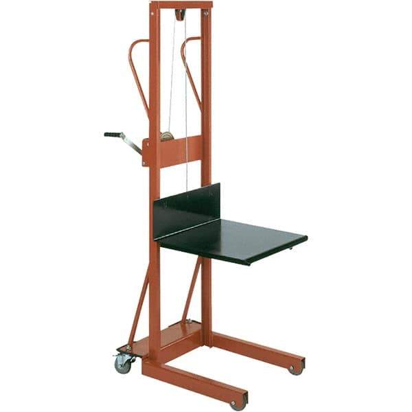 Wesco Industrial Products - 500 Lb Capacity, 54" Lift Height, Winch Steel Stacker Manually Operated Lift - Makers Industrial Supply