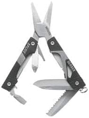 Gerber - 9 Piece, Scissors Multi-Tool Set - Black, 4" OAL, 2-13/32" Closed Length - Makers Industrial Supply