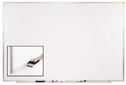 Ghent - 24" High x 36" Wide Porcelain on Steel Magnetic Marker Board - Aluminum Frame, 1.88" Deep - Makers Industrial Supply