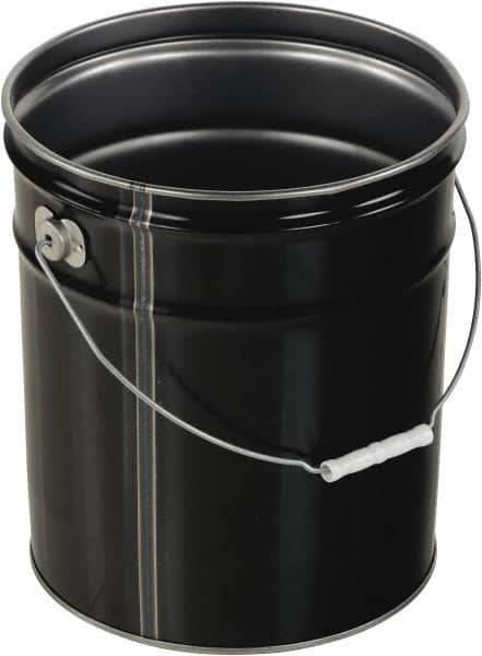 Vestil - 5 Gal Black Steel Pail - 13-3/8" High - Makers Industrial Supply