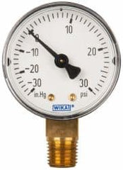 Wika - 2" Dial, 1/4 Thread, 30-0-30 Scale Range, Pressure Gauge - Lower Connection Mount, Accurate to 3-2-3% of Scale - Makers Industrial Supply