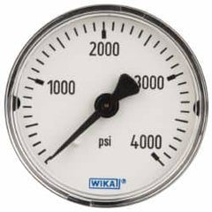 Wika - 2" Dial, 1/4 Thread, 0-4,000 Scale Range, Pressure Gauge - Center Back Connection Mount, Accurate to 3-2-3% of Scale - Makers Industrial Supply