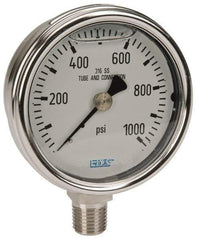 Wika - 2-1/2" Dial, 1/4 Thread, 0-1,000 Scale Range, Pressure Gauge - Lower Connection Mount, Accurate to 2-1-2% of Scale - Makers Industrial Supply