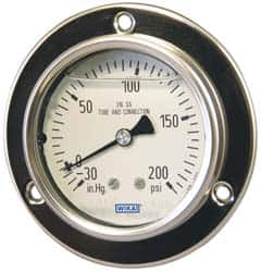 Wika - 2-1/2" Dial, 1/4 Thread, 0-2,000 Scale Range, Pressure Gauge - Lower Back Connection Mount, Accurate to 2-1-2% of Scale - Makers Industrial Supply