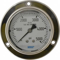 Wika - 2-1/2" Dial, 1/4 Thread, 0-5,000 Scale Range, Pressure Gauge - Lower Back Connection Mount, Accurate to 2-1-2% of Scale - Makers Industrial Supply