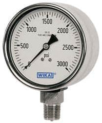 Wika - 2-1/2" Dial, 1/4 Thread, 0-200 Scale Range, Pressure Gauge - Lower Back Connection Mount, Accurate to 2-1-2% of Scale - Makers Industrial Supply