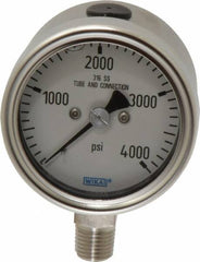 Wika - 2-1/2" Dial, 1/4 Thread, 0-4,000 Scale Range, Pressure Gauge - Lower Connection Mount, Accurate to 2-1-2% of Scale - Makers Industrial Supply