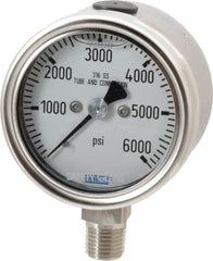 Wika - 2-1/2" Dial, 1/4 Thread, 0-6,000 Scale Range, Pressure Gauge - Lower Connection Mount, Accurate to 2-1-2% of Scale - Makers Industrial Supply