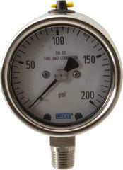 Wika - 2-1/2" Dial, 1/4 Thread, 200 Scale Range, Pressure Gauge - Lower Connection Mount, Accurate to 2-1-2% of Scale - Makers Industrial Supply