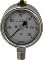 Wika - 2-1/2" Dial, 1/4 Thread, 300 Scale Range, Pressure Gauge - Lower Connection Mount, Accurate to 2-1-2% of Scale - Makers Industrial Supply