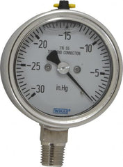 Wika - 2-1/2" Dial, 1/4 Thread, 30 Scale Range, Pressure Gauge - Lower Connection Mount, Accurate to 2-1-2% of Scale - Makers Industrial Supply