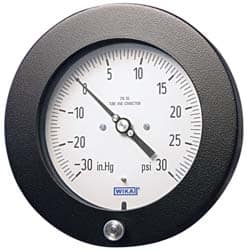 Wika - 4-1/2" Dial, 1/4 Thread, 0-300 Scale Range, Pressure Gauge - Lower Back Connection Mount, Accurate to 0.5% of Scale - Makers Industrial Supply