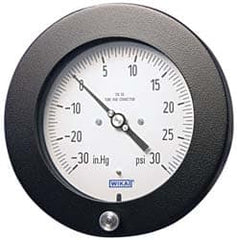 Wika - 4-1/2" Dial, 1/4 Thread, 0-800 Scale Range, Pressure Gauge - Lower Back Connection Mount, Accurate to 0.5% of Scale - Makers Industrial Supply