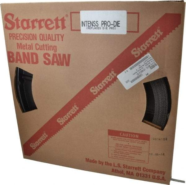 Starrett - 3/8" x 100' x 0.025" Bi-Metal Band Saw Blade Coil Stock - 8 to 12 TPI, Toothed Edge, Straight Form, Raker Set, No Rake Angle, Variable Pitch, Contour Cutting - Makers Industrial Supply