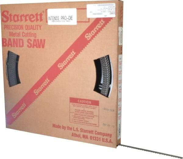 Starrett - 1/2" x 100' x 0.025" Bi-Metal Band Saw Blade Coil Stock - 4 TPI, Toothed Edge, Hook Form, Raker Set, Positive Angle, Constant Pitch, Contour Cutting - Makers Industrial Supply