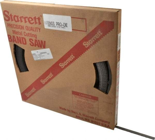 Starrett - 1/2" x 100' x 0.025" Bi-Metal Band Saw Blade Coil Stock - 6 TPI, Toothed Edge, Hook Form, Raker Set, Positive Angle, Constant Pitch, Contour Cutting - Makers Industrial Supply