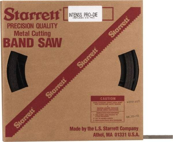 Starrett - 1/2" x 100' x 0.025" Bi-Metal Band Saw Blade Coil Stock - 8 to 12 TPI, Toothed Edge, Straight Form, Raker Set, No Rake Angle, Variable Pitch, Contour Cutting - Makers Industrial Supply