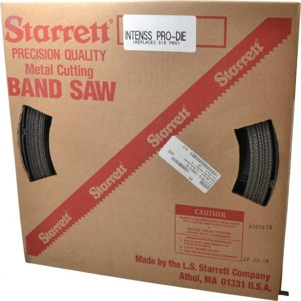 Starrett - 1/2" x 100' x 0.035" Bi-Metal Band Saw Blade Coil Stock - 8 to 12 TPI, Toothed Edge, Straight Form, Raker Set, No Rake Angle, Variable Pitch, Contour Cutting - Makers Industrial Supply