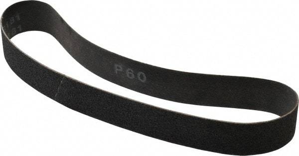 Made in USA - 1-1/8" Wide x 21" OAL, 60 Grit, Silicon Carbide Abrasive Belt - Silicon Carbide, Medium, Coated, X/Y Weighted Cloth Backing, Wet/Dry, Series S181 - Makers Industrial Supply