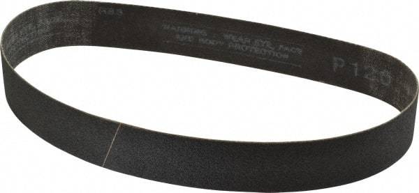 Made in USA - 1-1/8" Wide x 21" OAL, 120 Grit, Silicon Carbide Abrasive Belt - Silicon Carbide, Fine, Coated, X/Y Weighted Cloth Backing, Wet/Dry, Series S181 - Makers Industrial Supply