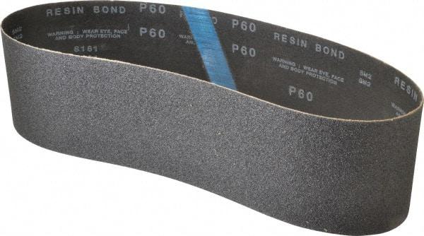 Made in USA - 4" Wide x 36" OAL, 60 Grit, Silicon Carbide Abrasive Belt - Silicon Carbide, Medium, Coated, X/Y Weighted Cloth Backing, Wet/Dry, Series S181 - Makers Industrial Supply