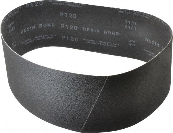 Made in USA - 4" Wide x 36" OAL, 120 Grit, Silicon Carbide Abrasive Belt - Silicon Carbide, Fine, Coated, X/Y Weighted Cloth Backing, Wet/Dry, Series S181 - Makers Industrial Supply