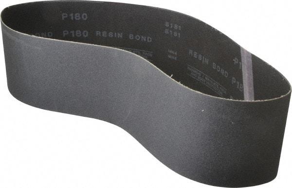 Made in USA - 4" Wide x 36" OAL, 180 Grit, Silicon Carbide Abrasive Belt - Silicon Carbide, Very Fine, Coated, X/Y Weighted Cloth Backing, Wet/Dry, Series S181 - Makers Industrial Supply