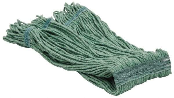 PRO-SOURCE - 5" Green Head Band, Medium PET Loop End Mop Pad - 4 Ply, Quick Change Connection, Use for General Purpose - Makers Industrial Supply