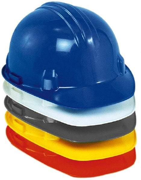 Jackson Safety - ANSI Type I, Class E Rated, 4-Point, Ratchet Adjustment Hard Hat - Blue, Standard Brim - Makers Industrial Supply