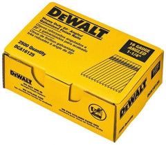 DeWALT - 16 Gauge 1-1/4" Long Finishing Nails for Power Nailers - Grade 2 Steel, Galvanized Finish, Angled Stick Collation - Makers Industrial Supply