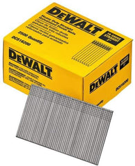 DeWALT - 16 Gauge 2" Long Finishing Nails for Power Nailers - Grade 2 Steel, Galvanized Finish, Straight Stick Collation - Makers Industrial Supply