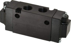 Parker - 3/8", 4-Way Body Ported Stacking Solenoid Valve - 1.4 CV Rate, 1.89" High x 4.7" Long - Makers Industrial Supply